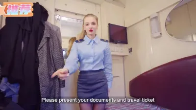 小骚货模仿列车售票员 有模有样的，绝顶极品翘臀